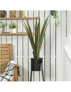HOMCOM Verdant Vignette: Artificial Agave Succulent Plant, Faux Greenery for Indoor/Outdoor Decor, 15x15x90cm, Green 830-683V00G 2