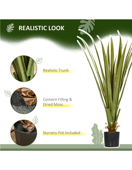HOMCOM Verdant Vignette: Artificial Agave Succulent Plant, Faux Greenery for Indoor/Outdoor Decor, 15x15x90cm, Green 830-683V00G - pic 97457 | FastDaddyshop