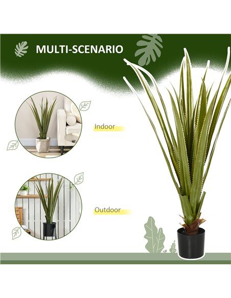 HOMCOM Verdant Vignette: Artificial Agave Succulent Plant, Faux Greenery for Indoor/Outdoor Decor, 15x15x90cm, Green 830-683V00G - pic 97458 | FastDaddyshop