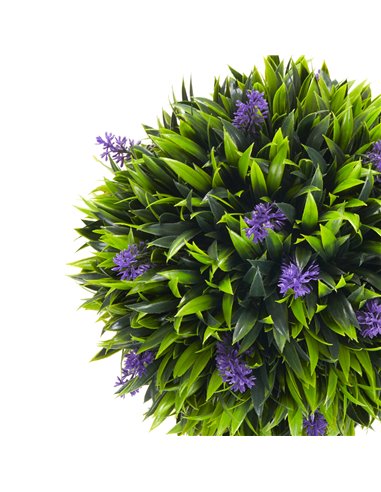 HOMCOM Artificial Lavender Topiary Balls Set of 2: Decorative Faux Plants in Pots for Indoor Outdoor Ambience, 60cm. 830-704V00G
