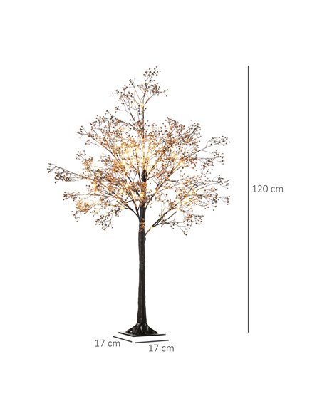 HOMCOM 4ft Artificial Gypsophila Blossom Tree Light with 72 Warm White LED Light, Baby Breath Flowers for Home Party Wedding, In - pic 97492 | FastDaddyshop