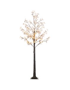 HOMCOM 6ft Artificial Gypsophila Blossom Tree Light with 96 Warm White LED Light, Baby Breath Flowers for Home Party Wedding, In