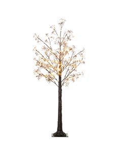HOMCOM 5ft Artificial Gypsophila Blossom Tree Light with 96 Warm White LED Light, Baby Breath Flowers for Home Party Wedding, In