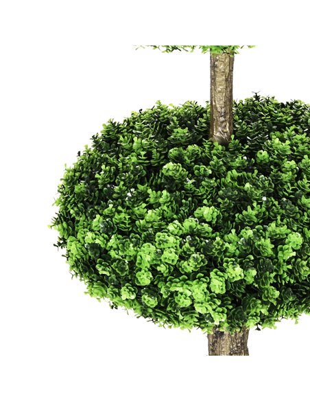 HOMCOM Set of 2 Artificial Plants Boxwood Ball Topiary Trees 110cm Decorative Faux Plants in Pot for Home Indoor Outdoor Green 8 - pic 97524 | FastDaddyshop