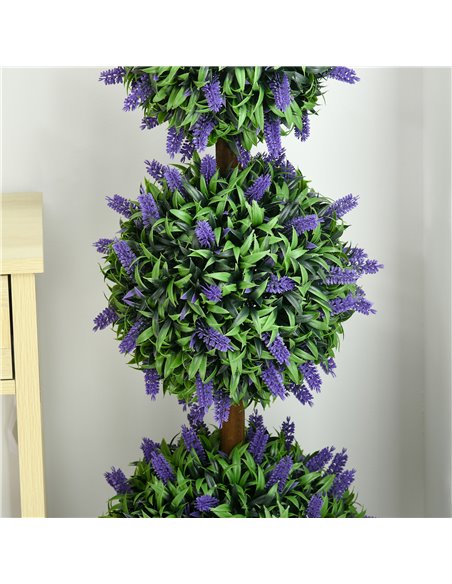 HOMCOM Artificial Lavender Flower Ball Trees, Set of 2, with Pot for Indoor Outdoor Decor, 110cm, Green. 830-797V01GN - pic 97533 | FastDaddyshop