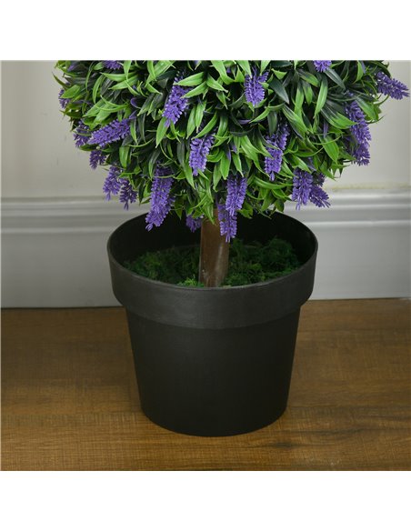 HOMCOM Artificial Lavender Flower Ball Trees, Set of 2, with Pot for Indoor Outdoor Decor, 110cm, Green. 830-797V01GN - pic 97534 | FastDaddyshop