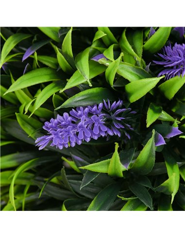 HOMCOM Set of 2 Artificial Plants, Lavender Flowers Ball Trees with Pot, for Home Indoor Outdoor Decor, 70cm 830-797V00GN