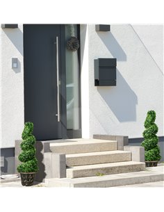 HOMCOM Set of 2 Artificial Plants, Topiary Spiral Boxwood Trees with Pot, for Home Indoor Outdoor Decor, 90cm 830-794V00GN 2