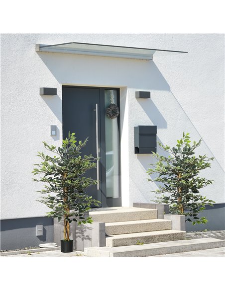 HOMCOM Set of 2 Artificial Ficus Trees, 130cm Tall with Realistic Leaves & Natural Trunks, Indoor/Outdoor Decor, Green 830-P086 - pic 97563 | FastDaddyshop