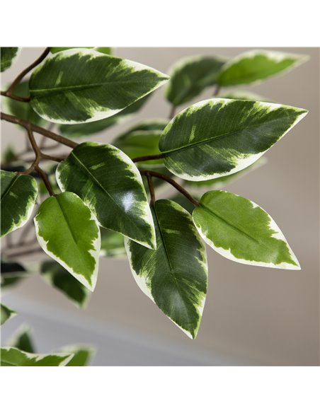 HOMCOM Set of 2 Artificial Ficus Trees, 130cm Tall with Realistic Leaves & Natural Trunks, Indoor/Outdoor Decor, Green 830-P086 - pic 97569 | FastDaddyshop