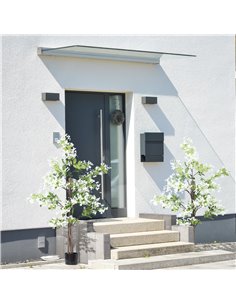 HOMCOM Artificial Honeysuckle Plants in Pot, Faux Flowers with Curved Boots, Indoor Outdoor Decor, 15x15x150cm, Set of 2, White  2
