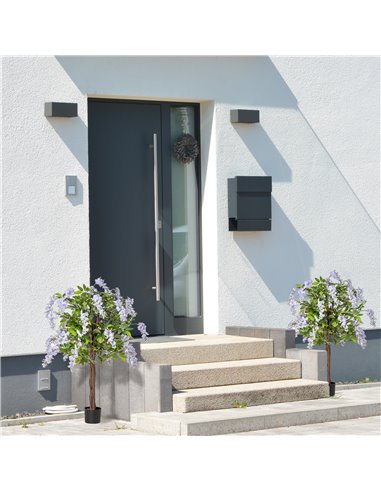 HOMCOM Twin Pack Artificial Wisteria Plants in Pots, 100cm Tall Fake Floral Decor for Indoors & Outdoors 830-P093