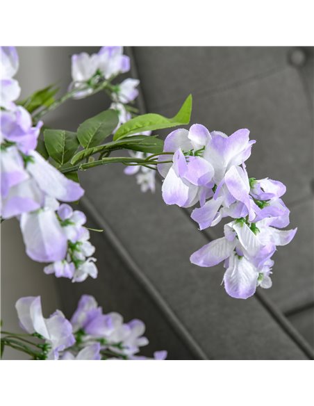 HOMCOM Twin Pack Artificial Wisteria Plants in Pots, 100cm Tall Fake Floral Decor for Indoors & Outdoors 830-P093 - pic 97588 | FastDaddyshop