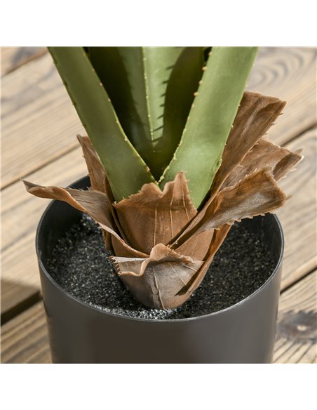 HOMCOM Artificial Agave Plants: Faux Succulent Set of 2 in Pots for Indoor/Outdoor Décor, Verdant Green 830-P092 - pic 97595 | FastDaddyshop
