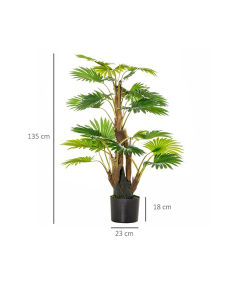 HOMCOM 2 Pack Artificial Plant Palm Tree in Pot, Fake Plants for Home Indoor Outdoor Decor, 135cm, Green 830-P094 - pic 97600 | FastDaddyshop
