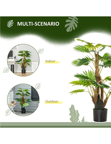 HOMCOM 2 Pack Artificial Plant Palm Tree in Pot, Fake Plants for Home Indoor Outdoor Decor, 135cm, Green 830-P094 - pic 97602 | FastDaddyshop