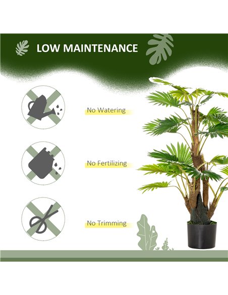 HOMCOM 2 Pack Artificial Plant Palm Tree in Pot, Fake Plants for Home Indoor Outdoor Decor, 135cm, Green 830-P094 - pic 97603 | FastDaddyshop