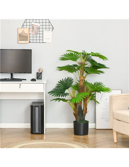 HOMCOM 2 Pack Artificial Plant Palm Tree in Pot, Fake Plants for Home Indoor Outdoor Decor, 135cm, Green 830-P094 - pic 97604 | FastDaddyshop