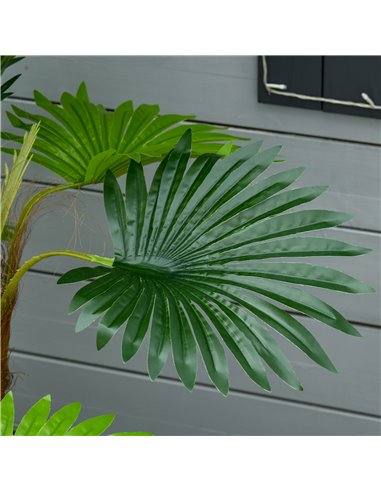 HOMCOM 2 Pack Artificial Plant Palm Tree in Pot, Fake Plants for Home Indoor Outdoor Decor, 135cm, Green 830-P094