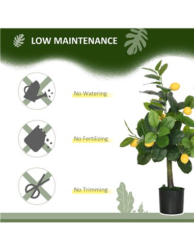 HOMCOM Artificial Trees: Lifelike Lemon & Orange Plants in Pots for Indoor/Outdoor Decor, 60cm, Green 830-803V00GN