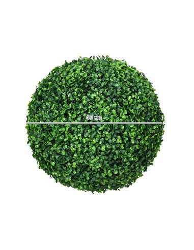 HOMCOM Set of 2 Artificial Topiary Balls, 40cm Faux Boxwood Balls, Hanging Decoration for Home, Indoor, Outdoor, Green 830-790V0