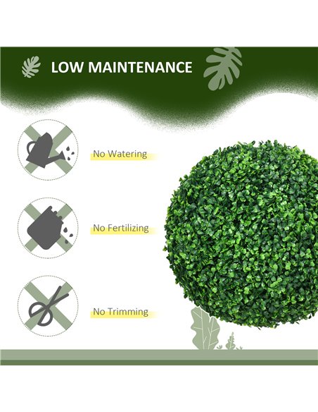 HOMCOM Set of 2 Artificial Topiary Balls, 40cm Faux Boxwood Balls, Hanging Decoration for Home, Indoor, Outdoor, Green 830-790V0 - pic 97621 | FastDaddyshop