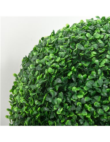 HOMCOM Set of 2 Artificial Topiary Balls, 40cm Faux Boxwood Balls, Hanging Decoration for Home, Indoor, Outdoor, Green 830-790V0