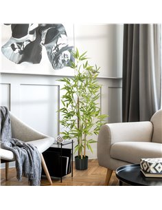 HOMCOM Artificial Plant Bamboo Artificial Tree Height 120 cm with Pot for Home Indoor Decor 830-798V00GN 2