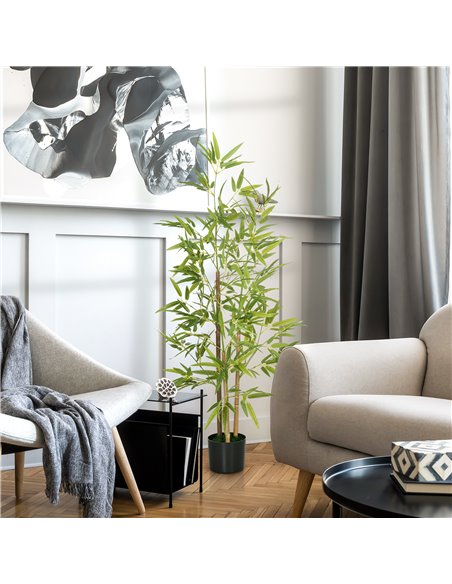 HOMCOM Artificial Plant Bamboo Artificial Tree Height 120 cm with Pot for Home Indoor Decor 830-798V00GN - pic 97653 | FastDaddyshop