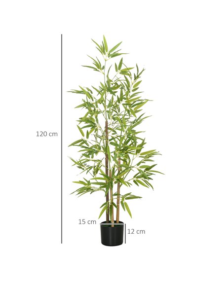 HOMCOM Artificial Plant Bamboo Artificial Tree Height 120 cm with Pot for Home Indoor Decor 830-798V00GN - pic 97654 | FastDaddyshop