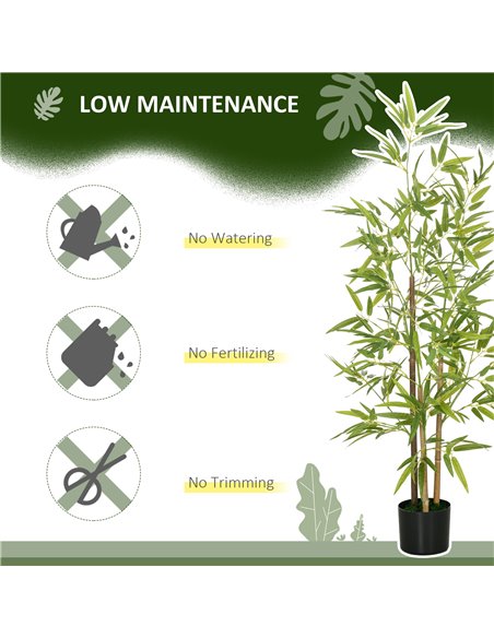 HOMCOM Artificial Plant Bamboo Artificial Tree Height 120 cm with Pot for Home Indoor Decor 830-798V00GN - pic 97657 | FastDaddyshop
