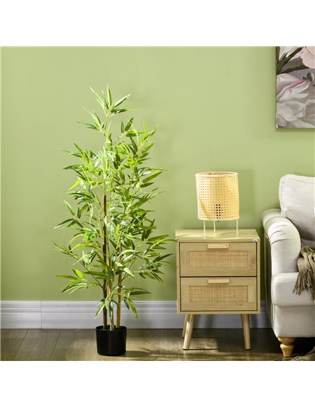 HOMCOM Artificial Plant Bamboo Artificial Tree Height 120 cm with Pot for Home Indoor Decor 830-798V00GN - pic 97658 | FastDaddyshop