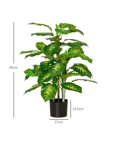 HOMCOM 2 PCs Artificial Evergreen Tree Fake Decorative Plant in Nursery Pot for Indoor Outdoor Décor, Green 830-P102 - pic 97672 | FastDaddyshop