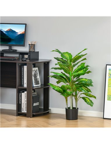 HOMCOM 2 PCs Artificial Evergreen Tree Fake Decorative Plant in Nursery Pot for Indoor Outdoor Décor, Green 830-P102