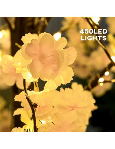 HOMCOM 450 LED Light Decorative Artificial Blossom Tree - Pink 830-912V70PK