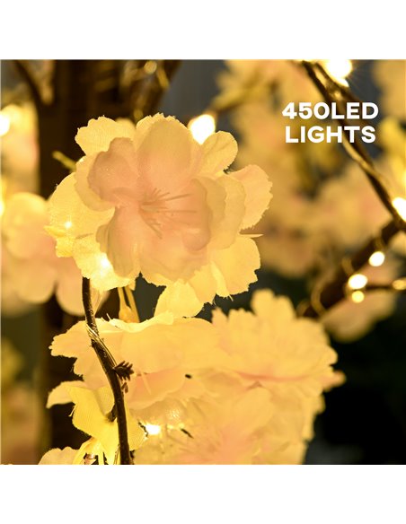 HOMCOM 450 LED Light Decorative Artificial Blossom Tree - Pink 830-912V70PK - pic 97682 | FastDaddyshop