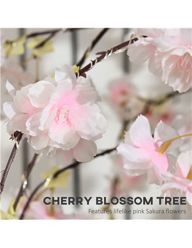 HOMCOM 450 LED Light Decorative Artificial Blossom Tree - Pink 830-912V70PK