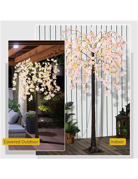 HOMCOM 450 LED Light Decorative Artificial Blossom Tree - Pink 830-912V70PK - pic 97685 | FastDaddyshop