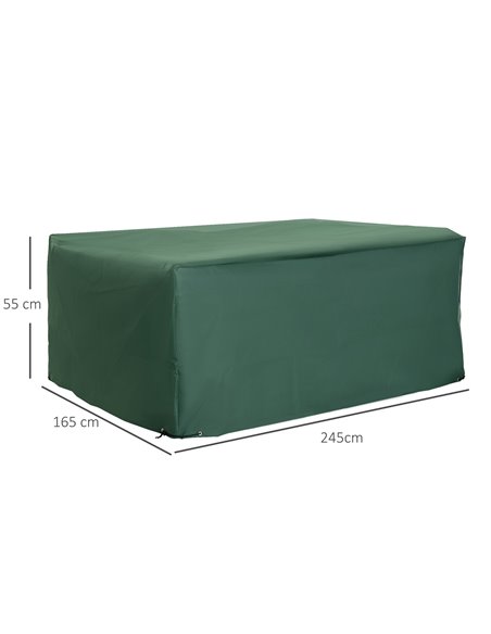 Outsunny Garden Furniture Cover, 600D Oxford Patio Set Protection, Waterproof Anti-UV, 245 x 165 x 55cm, Green 02-0179 - pic 97699 | FastDaddyshop