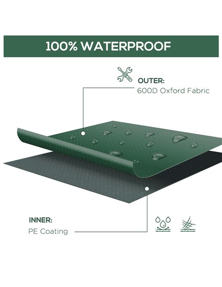 Outsunny Garden Furniture Cover, 600D Oxford Patio Set Protection, Waterproof Anti-UV, 245 x 165 x 55cm, Green 02-0179 - pic 97700 | FastDaddyshop