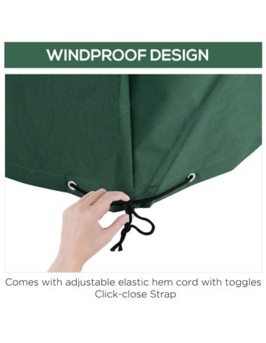 Outsunny Garden Furniture Cover, 600D Oxford Patio Set Protection, Waterproof Anti-UV, 245 x 165 x 55cm, Green 02-0179