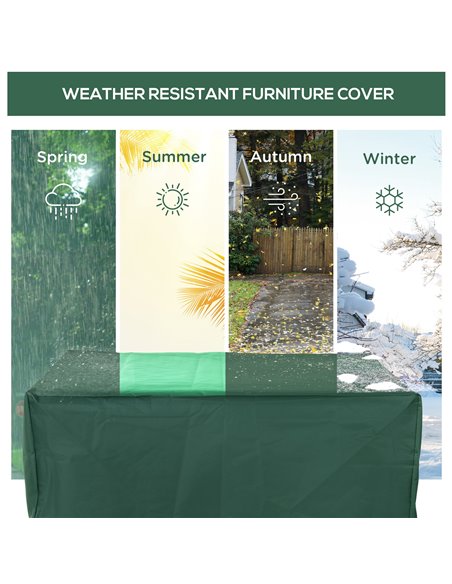 Outsunny Garden Furniture Cover, 600D Oxford Patio Set Protection, Waterproof Anti-UV, 245 x 165 x 55cm, Green 02-0179 - pic 97702 | FastDaddyshop