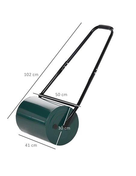 Outsunny Heavy Duty Garden Lawn Roller, Water or Sand Filled Steel Drum, Green 845-021 - pic 97708 | FastDaddyshop
