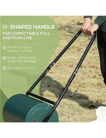 Outsunny Heavy Duty Garden Lawn Roller, Water or Sand Filled Steel Drum, 30 L, Green 845-021 - pic 97709 | FastDaddyshop