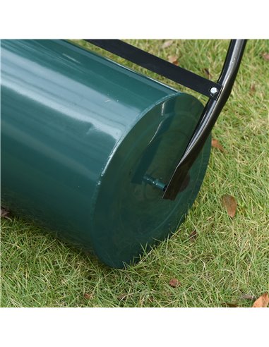 Outsunny Heavy Duty Garden Lawn Roller, Water or Sand Filled Steel Drum, Green 845-021