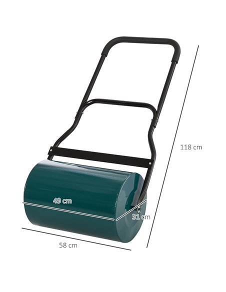 Outsunny 40L Lawn Roller Drum Scraper Bar Collapsible Handle Water or Sand Filled Φ32cm Green 845-060 - pic 97726 | FastDaddyshop