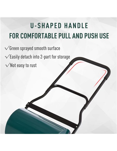 Outsunny 40L Lawn Roller Drum Scraper Bar Collapsible Handle Water or Sand Filled Φ32cm Green 845-060 - pic 97728 | FastDaddyshop