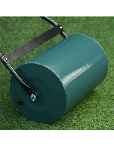 Outsunny 40L Lawn Roller Drum Scraper Bar Collapsible Handle Water or Sand Filled Φ32cm Green 845-060