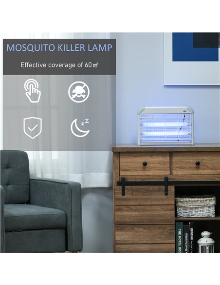 Outsunny Electric Fly Mosquito Killer, 20W Free Standing or Wall Hanging, Electric Fly Zapper, Bug & Insect Killer 849-010 - pic 97772 | FastDaddyshop