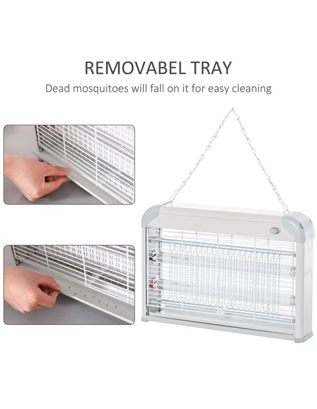 Outsunny Electric Fly Mosquito Killer, 20W Free Standing or Wall Hanging, Electric Fly Zapper, Bug & Insect Killer 849-010 - pic 97773 | FastDaddyshop